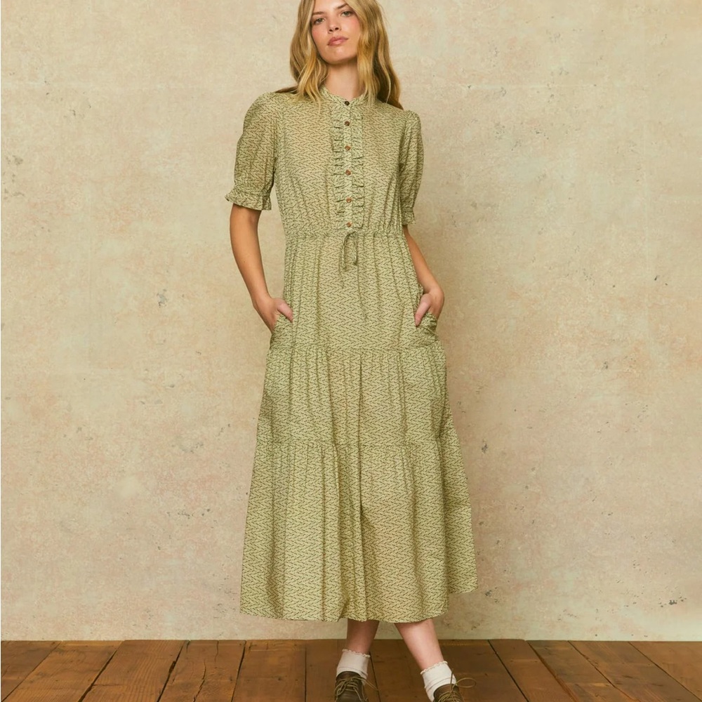 NWT Christy Dawn Elle Dress Geo Ditsy Sage Small